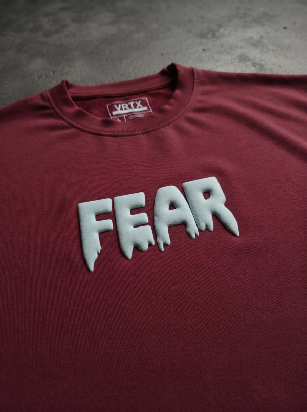 Premium thick puff printing texture on VRTX streetwear t-shirt
