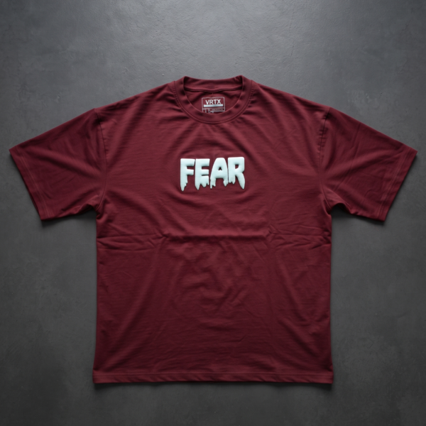 VRTX Fear puff print drop shoulder t-shirt front view