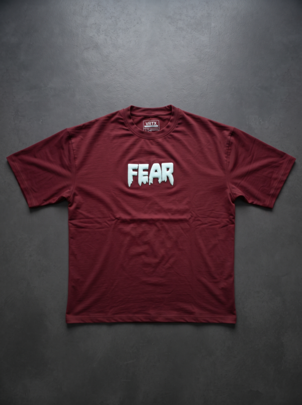 VRTX Fear puff print drop shoulder t-shirt front view