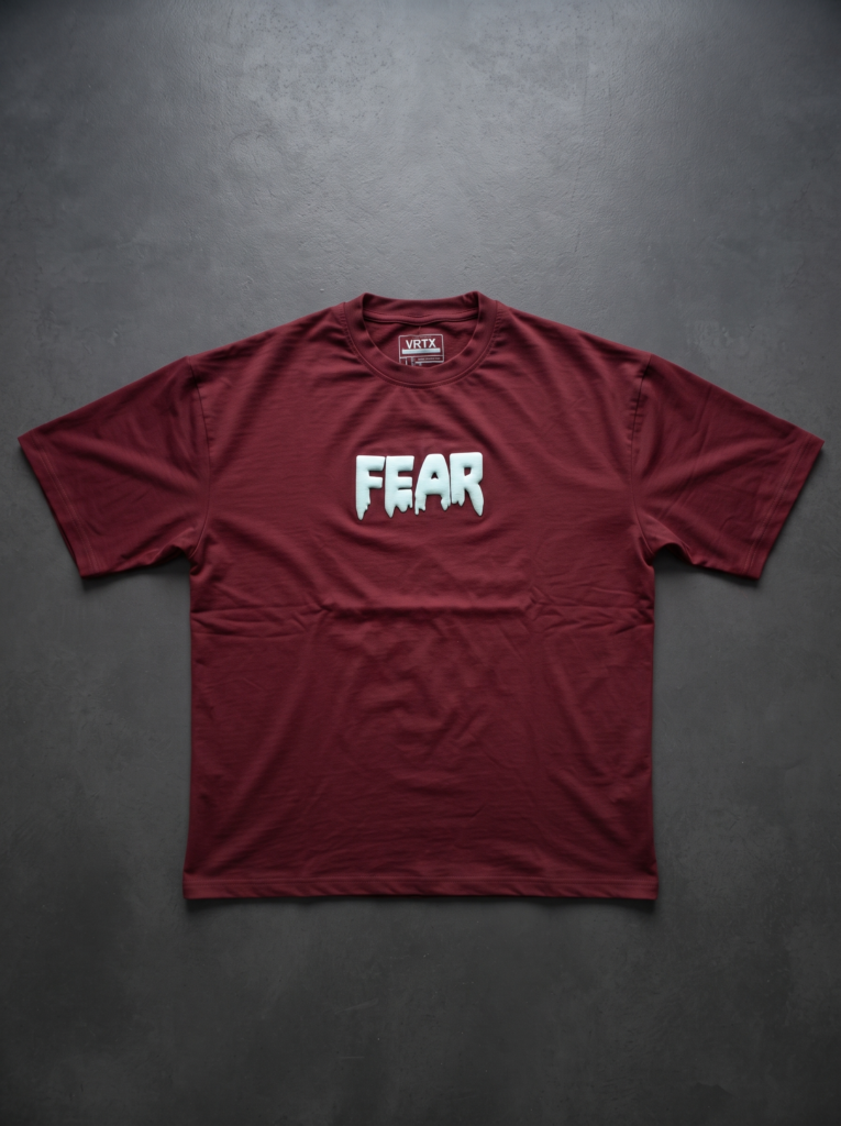 VRTX “Fear” Premium Puff Print Drop Shoulder T-Shirt