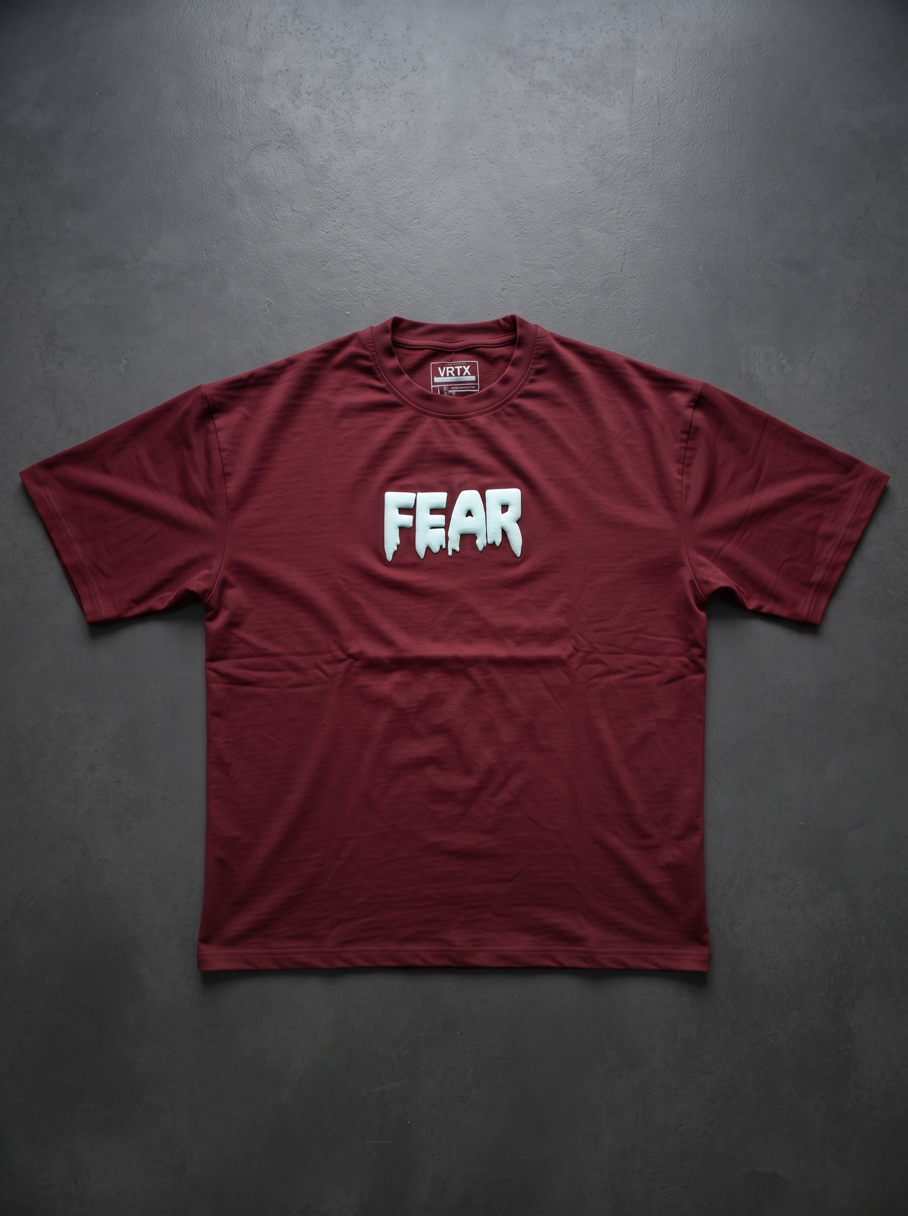 VRTX Fear puff print drop shoulder t-shirt front view
